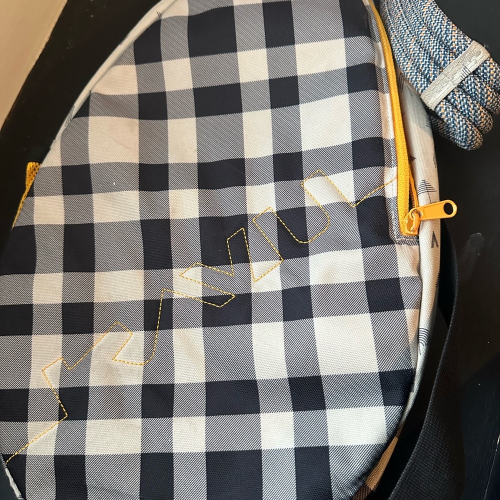 Kavu Checkered Sling Bag with Yellow Trim - Picture 2 of 7